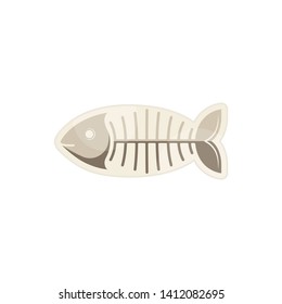 Vector illustration. Sticker. Fish bone The template for the goods pet shop, pet food, veterinary and vet clinic. Decoration and advertising logo concept.