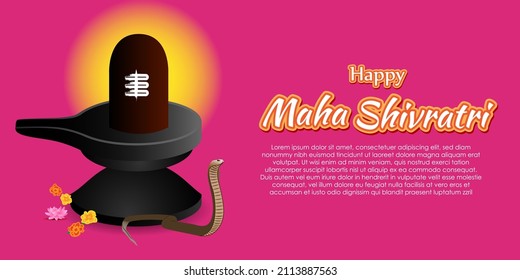 Vector illustration of sticker for Hindu festival Maha Shivratri