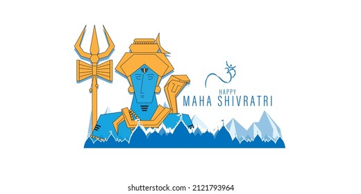 Vector illustration of sticker for Hindu festival Maha Shivratri