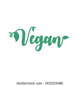 Vector illustration of the sticker or stamp saying vegan. health care, love animal concept.