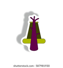 Vector illustration in sticker style of volcano explosion structure