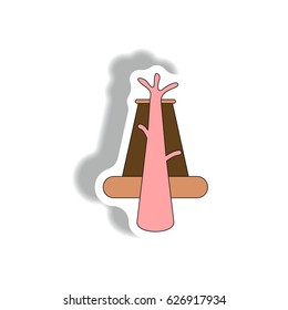 Vector illustration in sticker style of volcano explosion structure