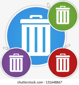 Vector illustration sticker - trashcan