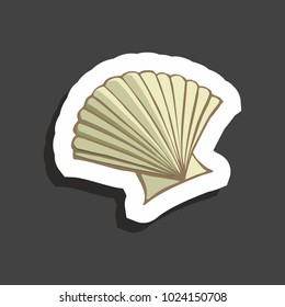 vector illustration with sticker of underwater inhabitant shall