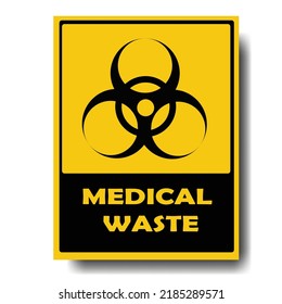 Vector illustration of a sticker used as a medical waste symbol