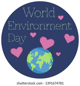 Vector illustration of a Sticker for World Environment Day.