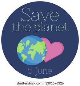 Vector illustration of a Sticker for World Environment Day.