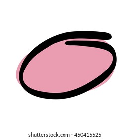  Vector illustration. Sticker.Hand-drawn element. Oval.