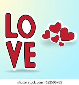 Vector illustration. Stickers. Love.Eps10.