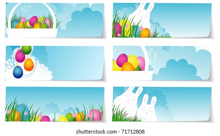 Vector illustration of Stickers set easter