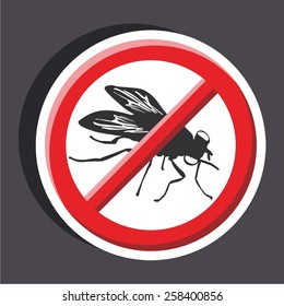 Vector illustration of a stickers set of isolated  no sign - No fly sign