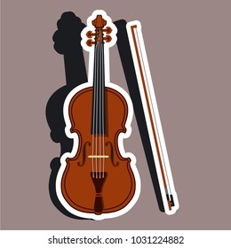 Vector illustration stickers violin