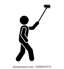 ilustración vectorial de stickFigura y stickman haciendo una transmisión, vlogger