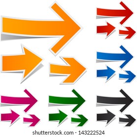 Vector Illustration Sticky Collection Paper Arrows Stock Vector ...