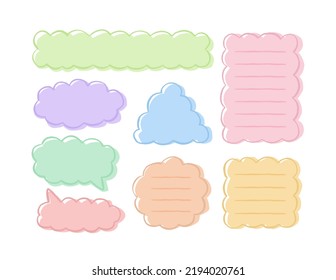 vector illustration sticky note, blank paper, memo note collection