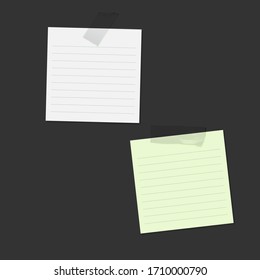Vector illustration of sticky note illustrations. Different slices of a adhesive tape with shadow 