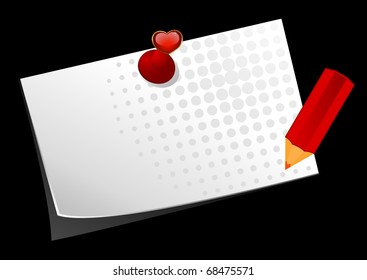 Vector illustration of a sticky with a pencil