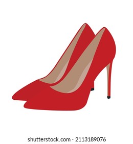Ilustración vectorial de tacones de estilete. Boots en rojo.