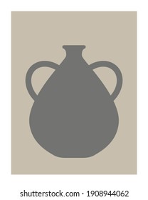 Vector illustration of still life of grey vessel, interior decor
