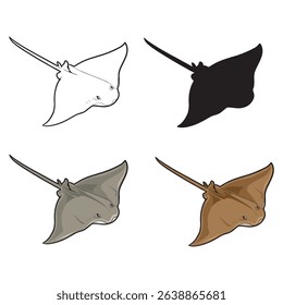 vector illustration of Stingray in various appearances