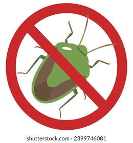 Vector illustration of stink bug prohibition mark