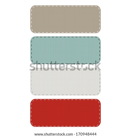 Vector Illustration of Stitched Grosgrain Ribbon Patches. Also see other color sets!