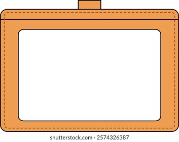 Vector illustration of stitched leather pass case