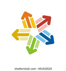 Vector illustration stock of flat arrow icons colorful 