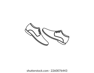 Vector Illustration Stock Vector Image and Art . Foot male with shoe design outline Royalty Free Vector Image . Man Casual Shoe Icon. Bold outline design with editable stroke width. 