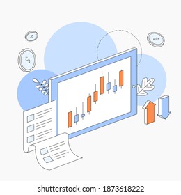 vector illustration of stock investment.