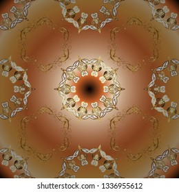 Vector illustration. - stock. Nice background. Seamless Cute fabric pattern. Abstract doodles pattern. Orange and beige on colors.