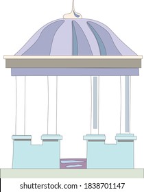
Vector illustration of a stone gazebo, a rotunda, a place for city rest or celebration, architectural structure.Isolated, suitable for icons, design element of stamps, city maps, postcards, textbooks
