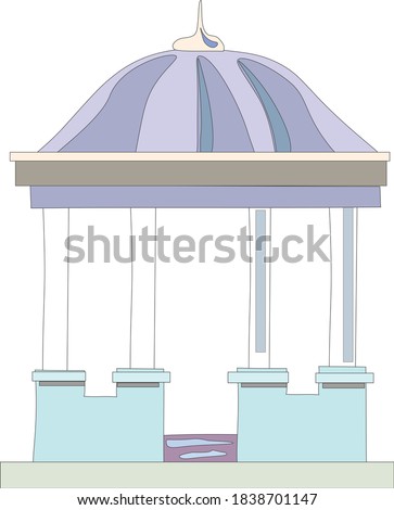 
Vector illustration of a stone gazebo, a rotunda, a place for city rest or celebration, architectural structure.Isolated, suitable for icons, design element of stamps, city maps, postcards, textbooks