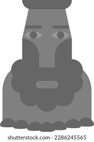 Vector illustration of stone golem. Ancient stone statue. Ancient god statue.