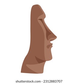 vector illustration of stone idol of easter island