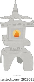 vector illustration of stone lantern