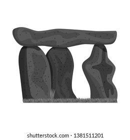 Vector Illustration Of Stone  And Monolith  Icon. Collection Of Stone  And Prehistoric Vector Icon For Stock.