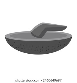 vector illustration of a stone mortar, a traditional Indonesian chili maker. suitable for various promotional media for spicy food stalls