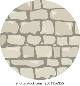 Vector illustration of a stone wall. Flat design icon.