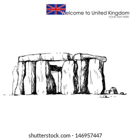 vector illustration of stonehenge against white background