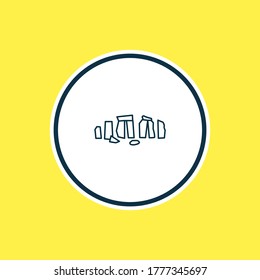 Vector illustration of stonehenge icon line. Beautiful world landmarks element also can be used as historical icon element.