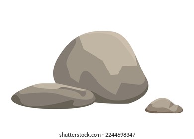 Vector illustration. Stones of different sizes. Simple flat image.