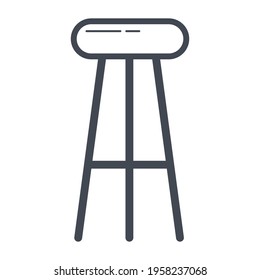 Vector illustration of stool icon with outline style. Good for graphic assets in web design, UI, banners, drawing books, and brochures. simple design.