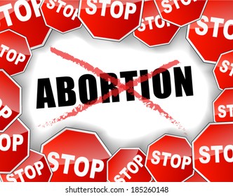 Vector illustration of stop abortion concept background