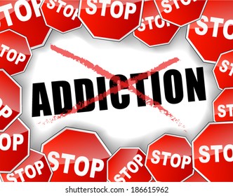 Vector illustration of stop addiction concept background