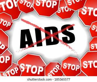 Vector illustration of stop aids concept background