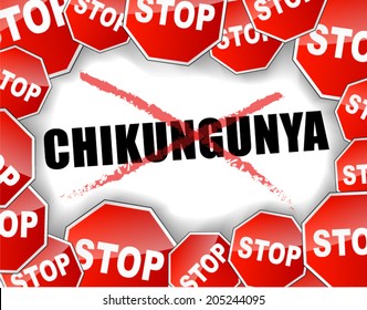 Vector illustration of stop chikungunya epidemic concept