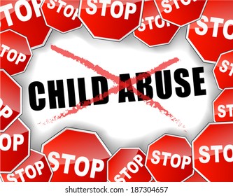 Vector illustration of stop child abuse concept background