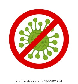 Vector illustration of stop corona virus sign