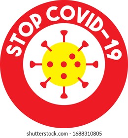 Vector illustration of Stop Corona virus or Covid 19 logo, icon or symbol world pandemic